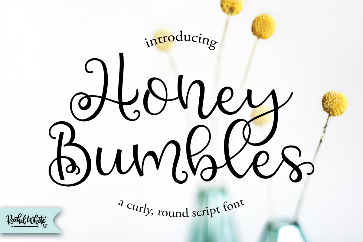 Honey Bumbles, a curly, round script font example image 1