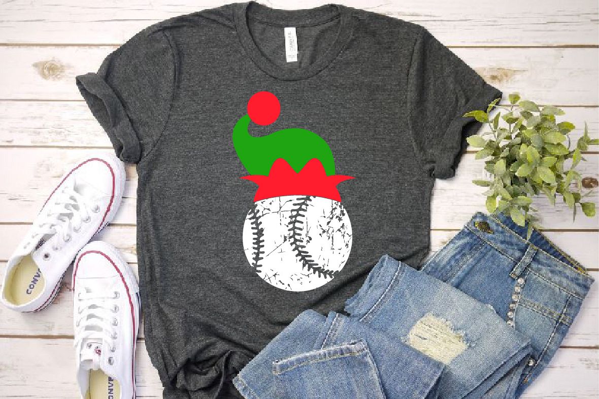 Baseball Christmas Hat svg Elf sweater 1046s example image 1