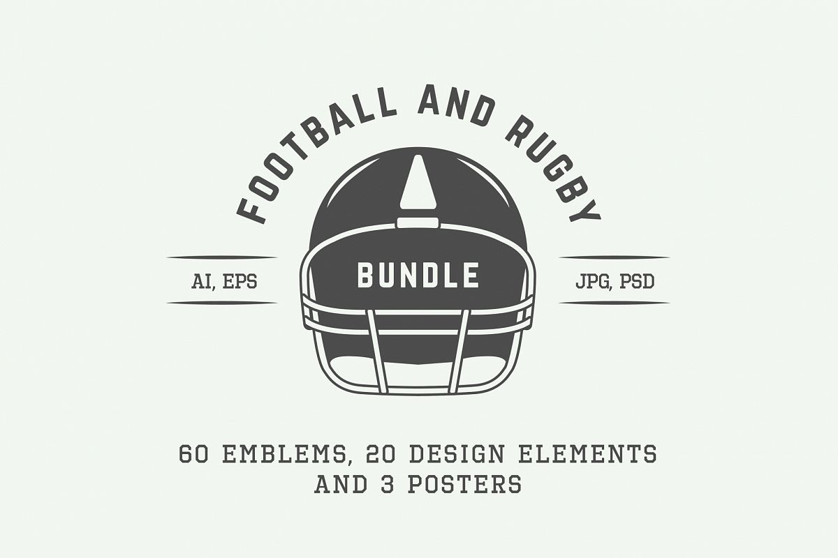 Football and Rugby Emblems Bundle example image 1
