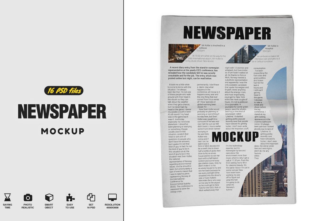 Newspaper Mockup example image 1