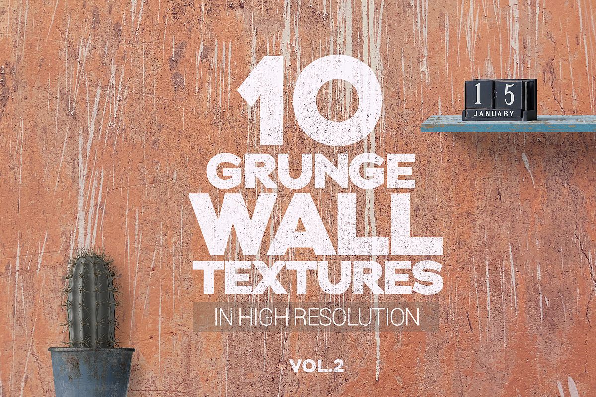 Grunge Wall Textures x10 vol2 example image 1
