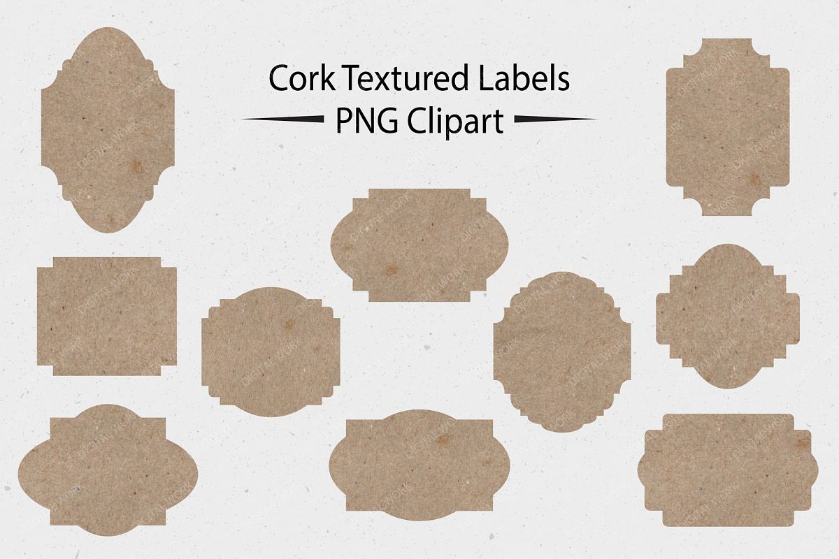 Cork Textured Labels - CLIPART example image 1