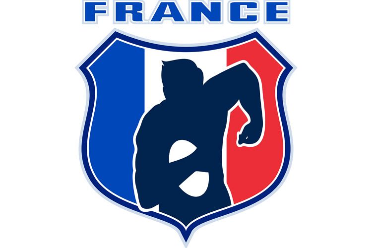 rugby player france flag shield example image 1