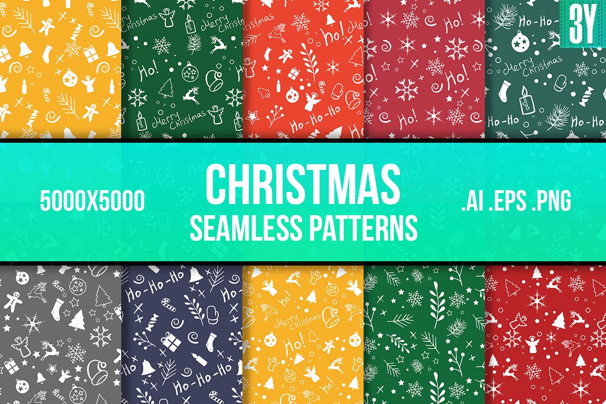 Christmas Seamless Patterns example image 1