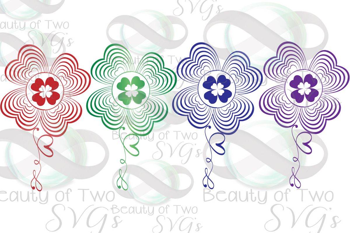 St Patrick's Day Clover Bouquet Mandela svg example image 1