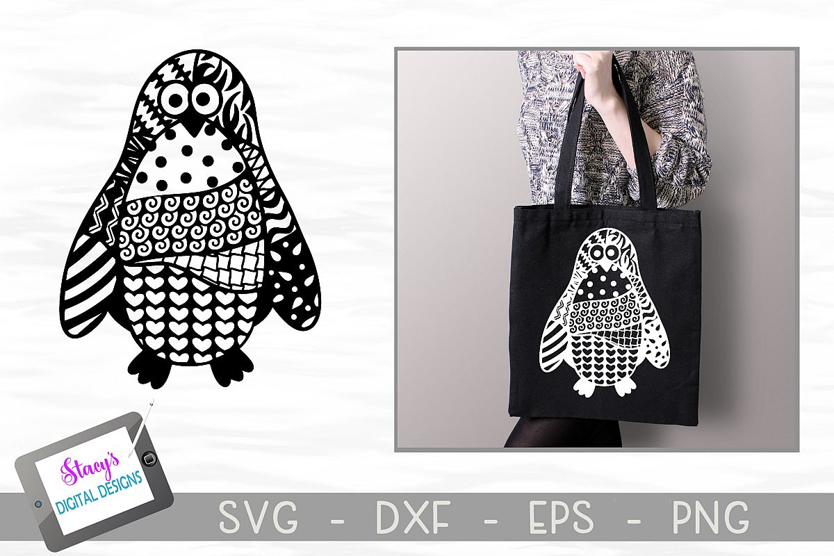 Penguin SVG with Doodle patterns example image 1
