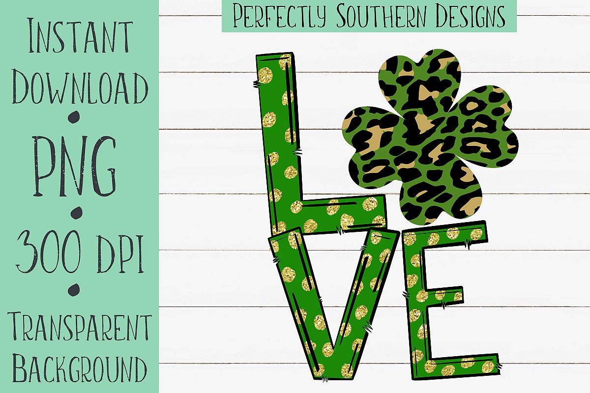 Love Leopard four leaf clover example image 1