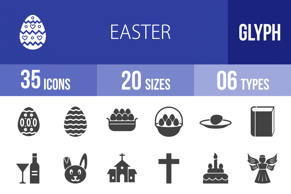 35 Easter Glyph Icons example image 1