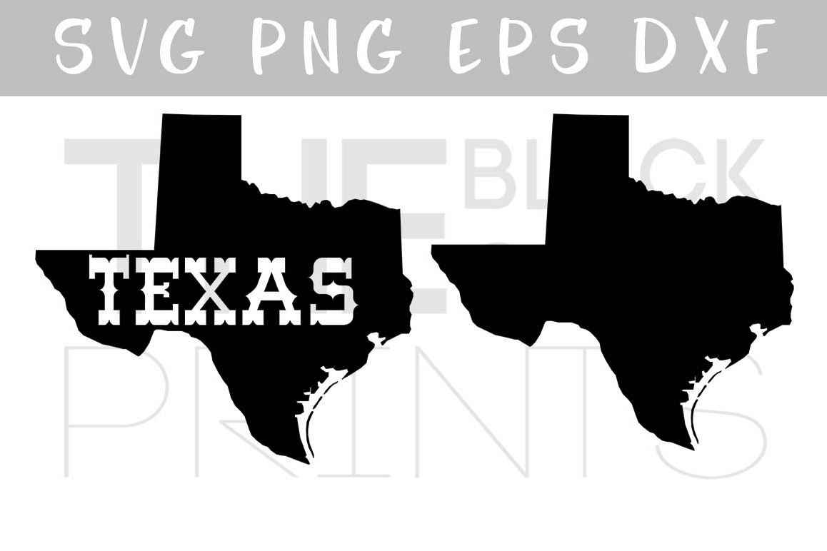 Texas map SVG PNG EPS DXF example image 1