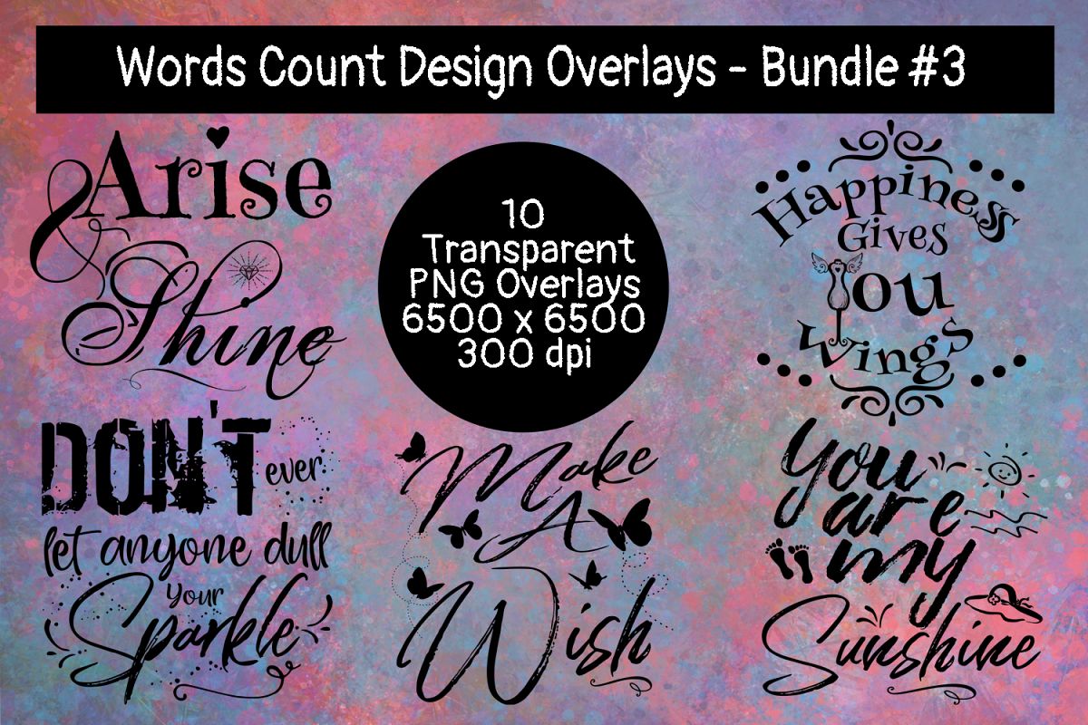 Words Count Design Overlays Bundle #3 example image 1