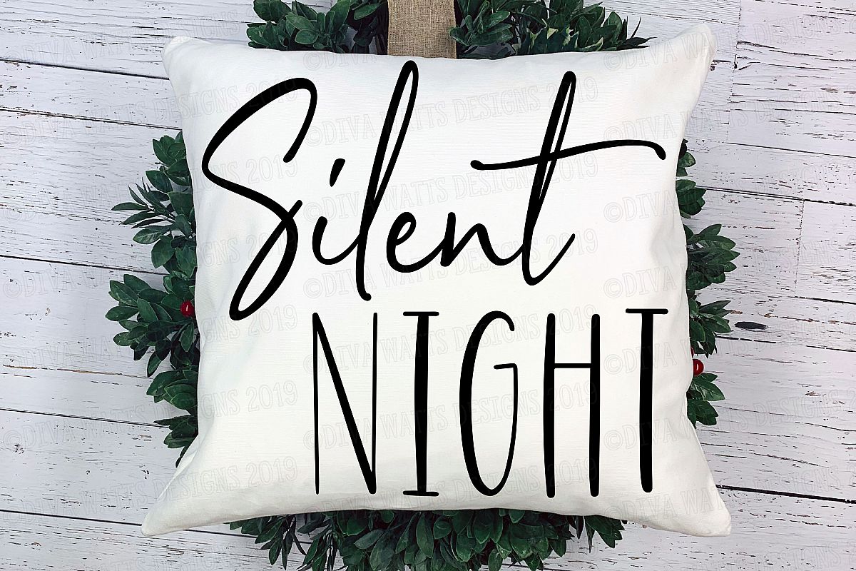 Silent Night Christmas Hymn Cutting File example image 1