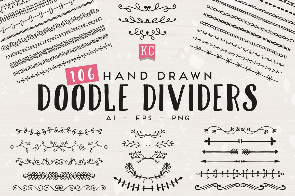Hand Drawn Doodle Dividers example image 1