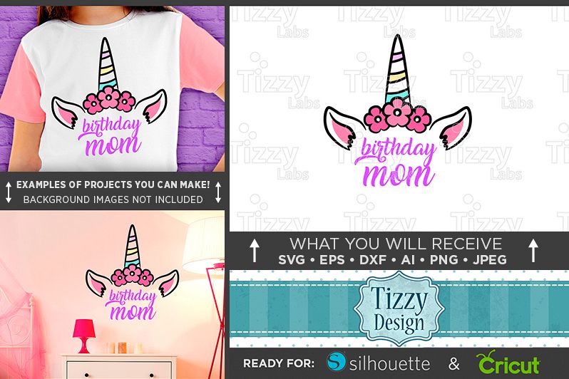 Birthday Mom SVG - Unicorn Birthday Mom SVG - 1014 example image 1