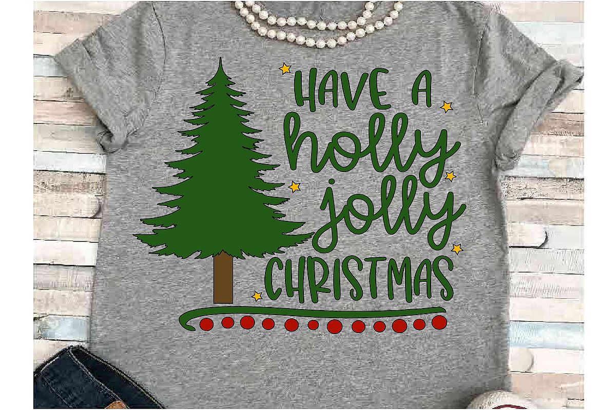 Holly SVG DXF JPEG Silhouette Cameo Cricut Jolly Christmas example image 1
