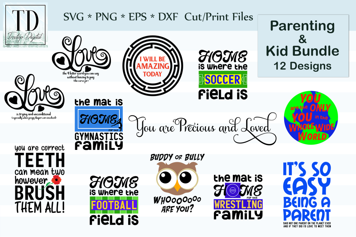 Parenting & Kid Bundle, A Serious and Funny SVG Bundle example image 1