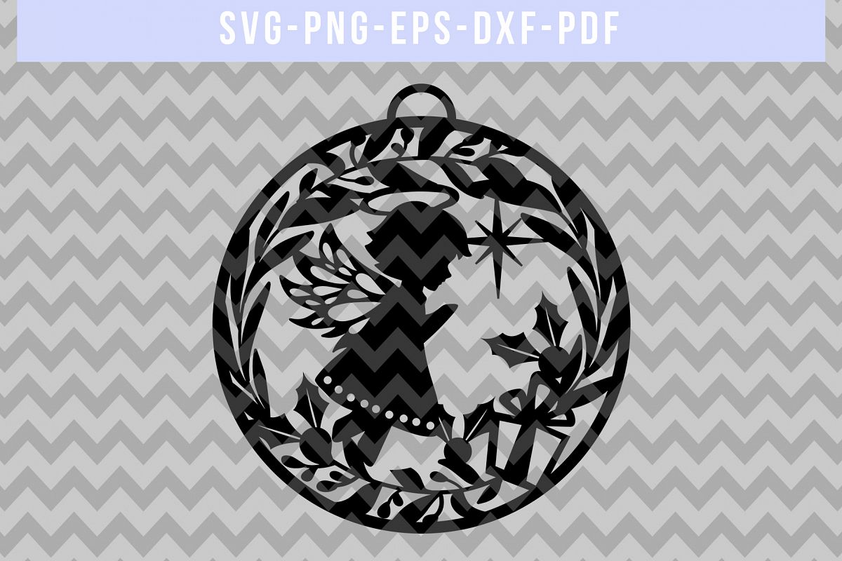 Download Christmas Angel SVG Cut File, Ornament Papercut, PDF, DXF (160707) | SVGs | Design Bundles