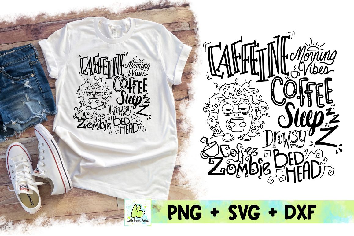 Coffee and Caffeine Zombie Mom SVG design example image 1