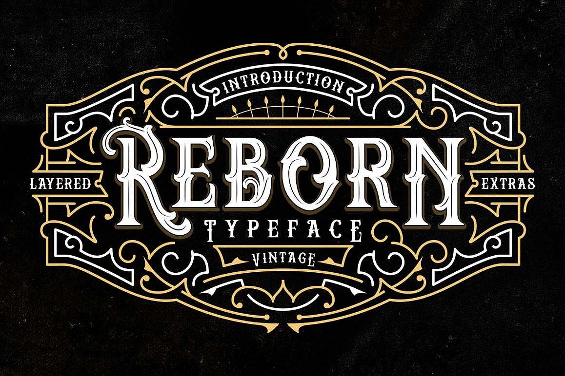 Reborn Layered Typeface + Extras example image 1
