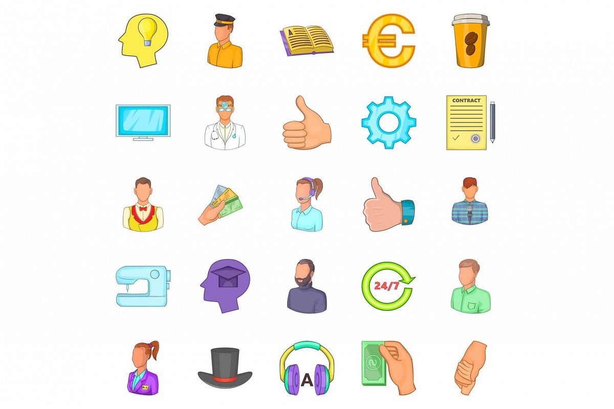 Offshore icons set, cartoon style example image 1