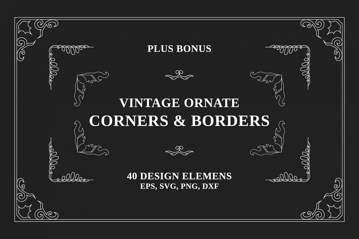 40 Vintage Ornate Corners and Borders example image 1