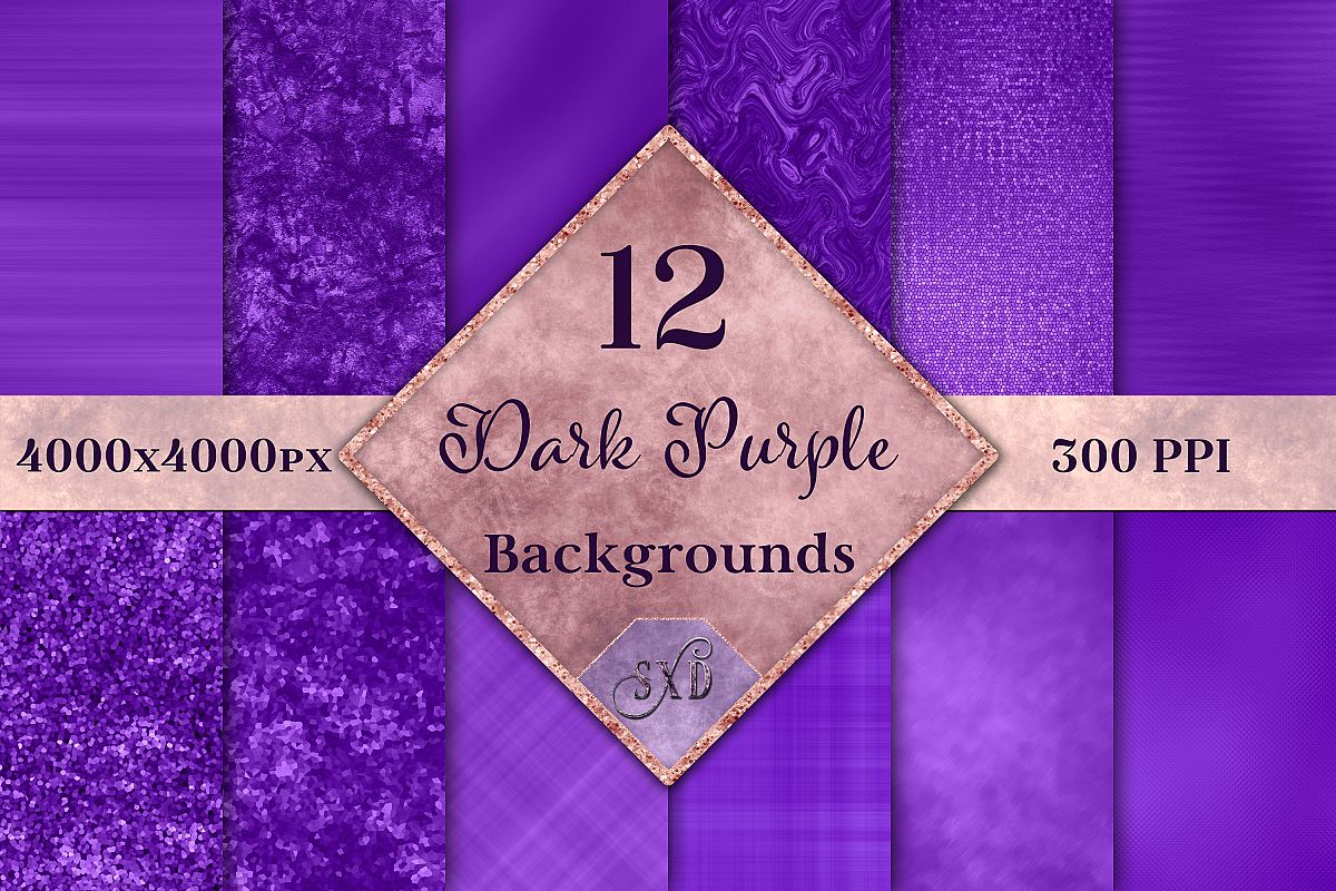 Dark Purple Backgrounds - 12 Image Set example image 1