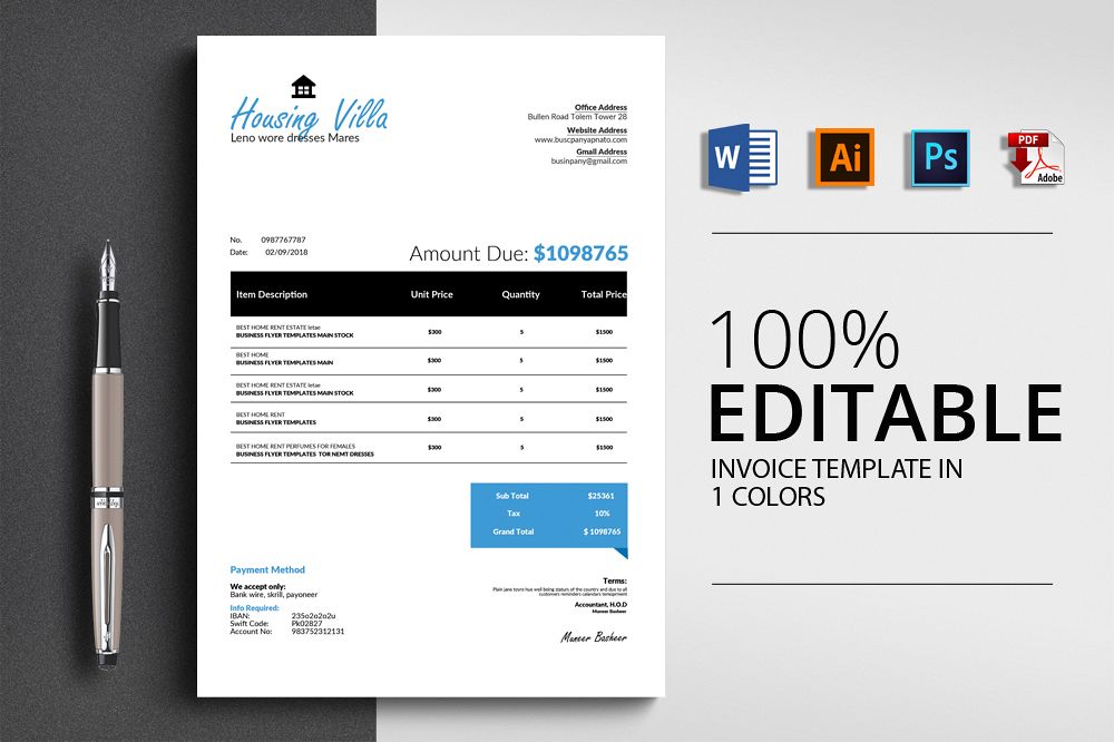 4 Format Invoice Template example image 1