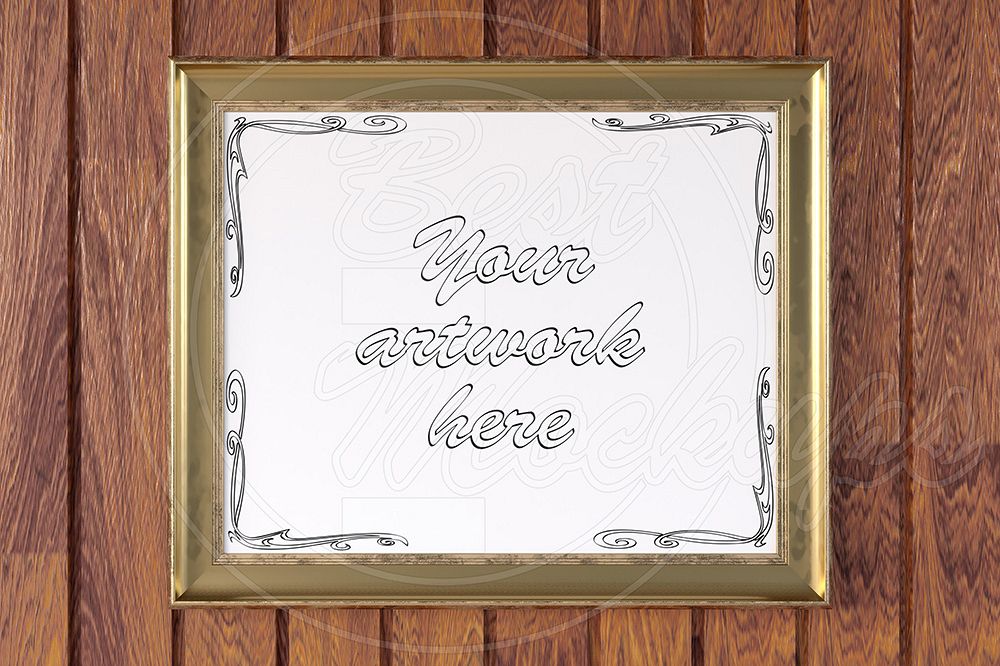 Gold mockup frame landscape ratio 4 to 5 example image 1