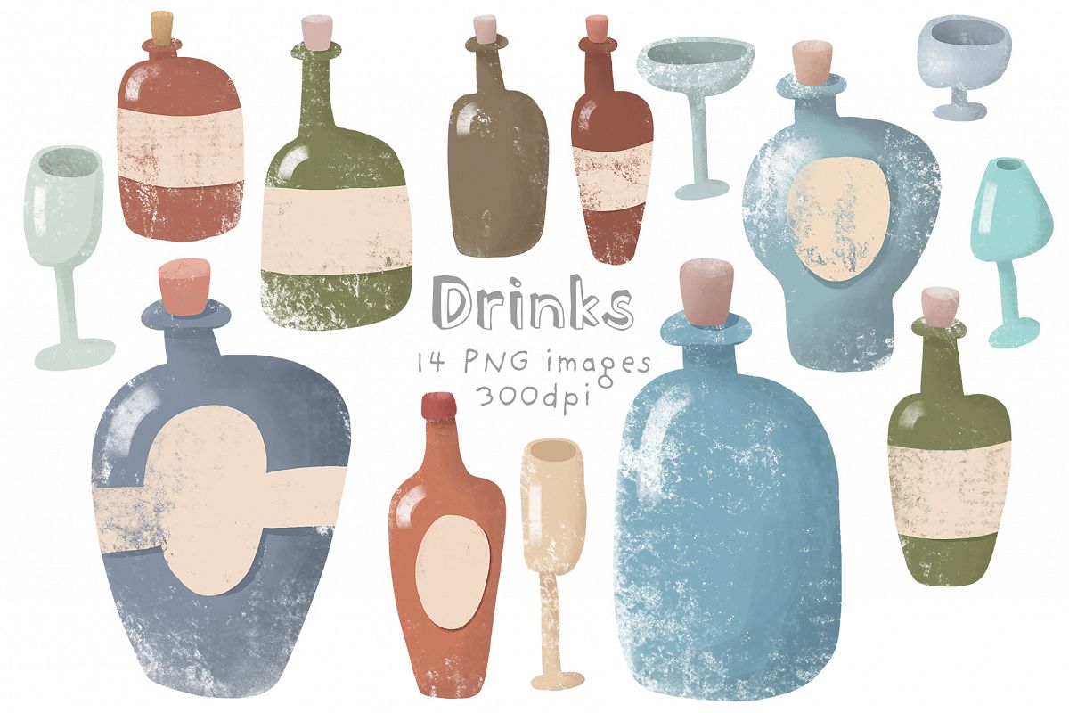 Set of glass bottles example image 1