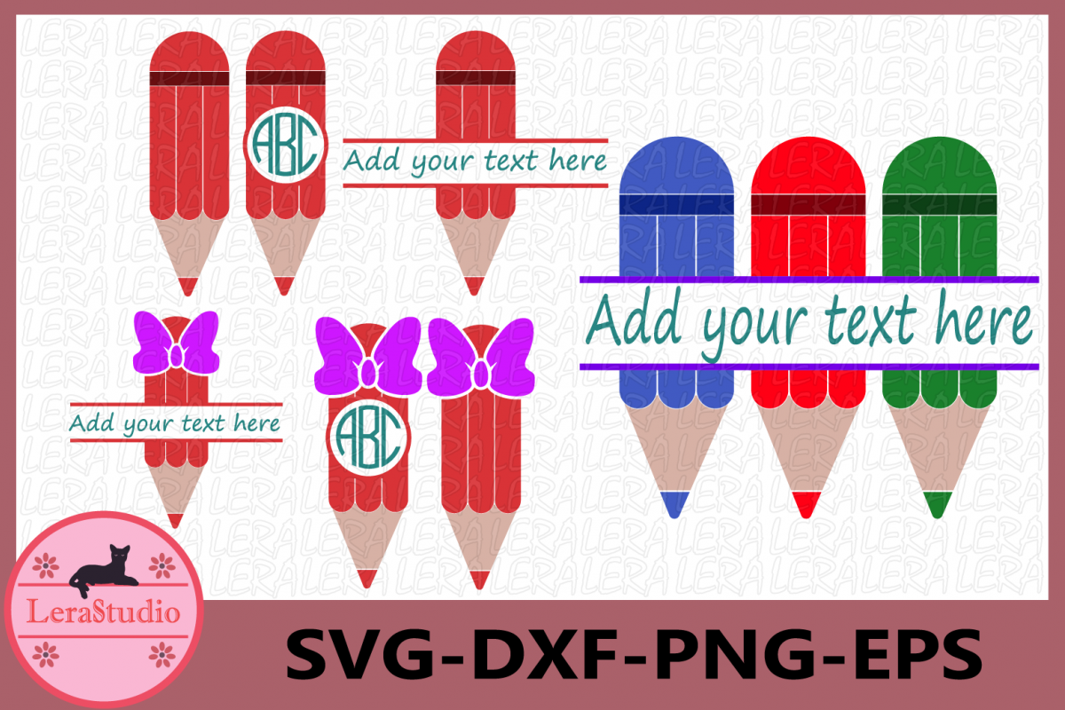 Pencil svg, Pencil Monogram Svg, Teacher svg, School Svg example image 1