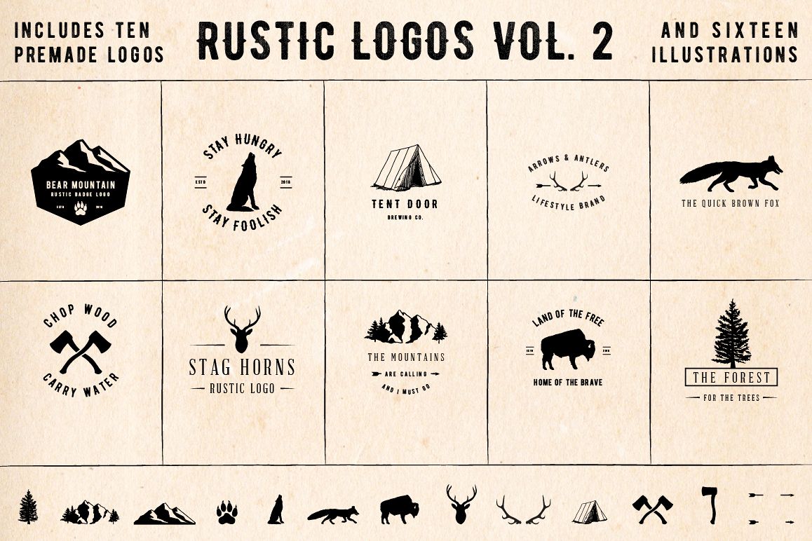 Rustic Logos Volume 2 Ai Eps Png Psd