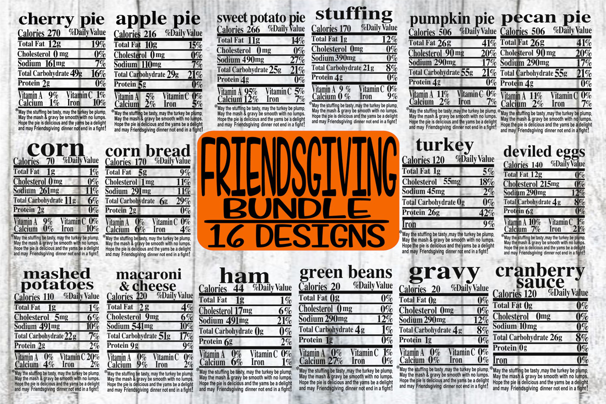 Friendsgiving Family Bundle - Labels - 16 Designs - SVG only example image 1