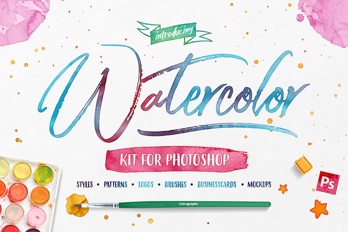 Watercolor Kit For Photoshop example image 1