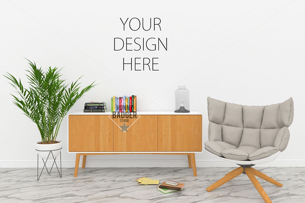 Blank wall mockup - poster mockup example image 1
