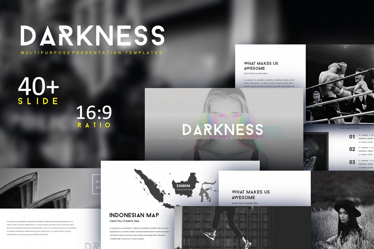 Darkness Multipurpose PowerPoint Templates example image 1