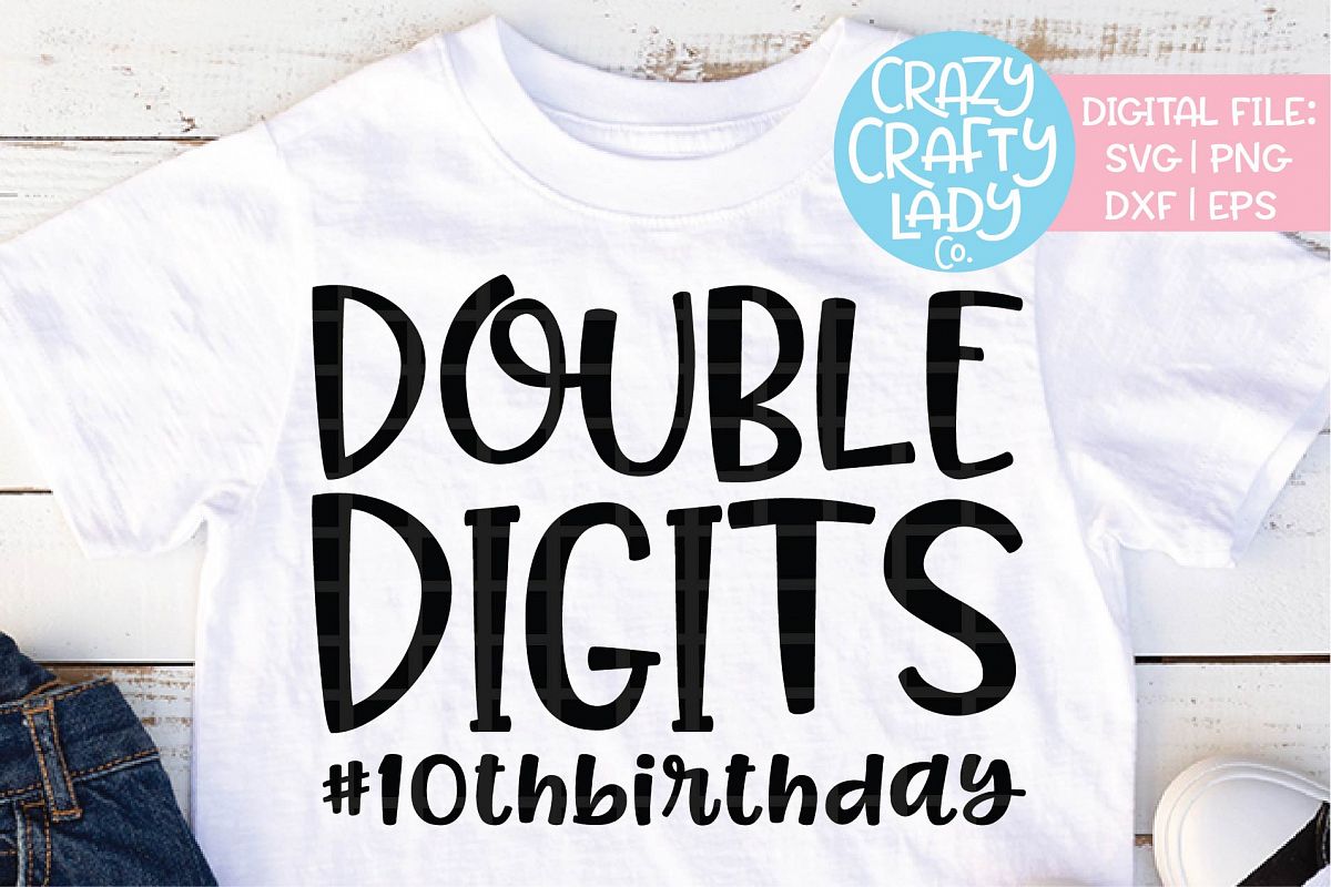 Double Digits SVG DXF EPS PNG Cut File example image 1