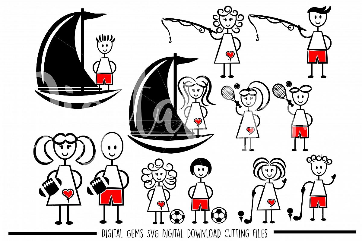 Stick Figure SVG / PNG / EPS / DXF files example image 1