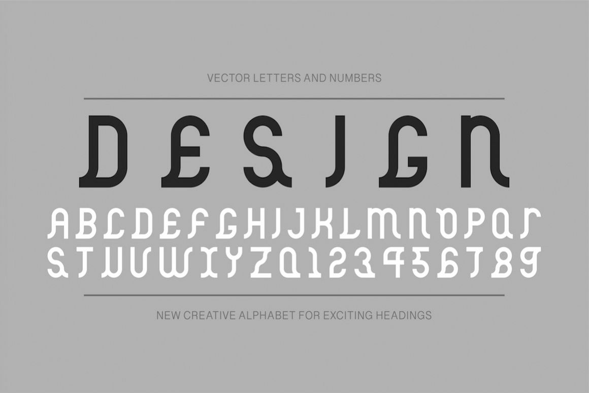Vector ancient creative alphabet example image 1