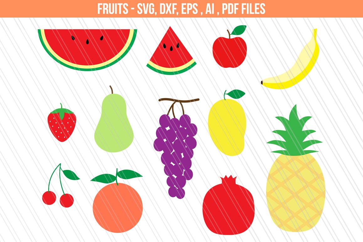 Download Fruits svg dxf cutting files (82381) | SVGs | Design Bundles