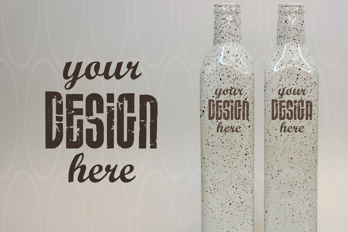 Blank Two white bottles Mockup Product Kitchen Graphic example image 1