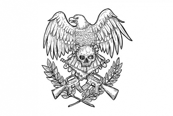 Eagle Skull Assault Rifle Drawing example image 1