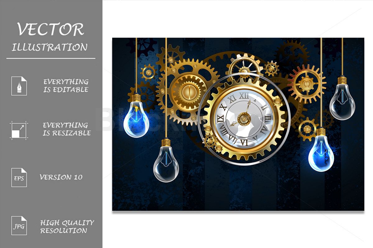 Steampunk Watches and Bulbs example image 1
