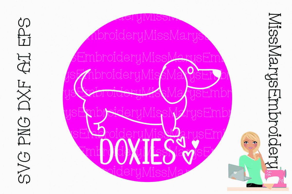 Dachshund Doxies Love SVG PNG DXF AI EPS Al example image 1