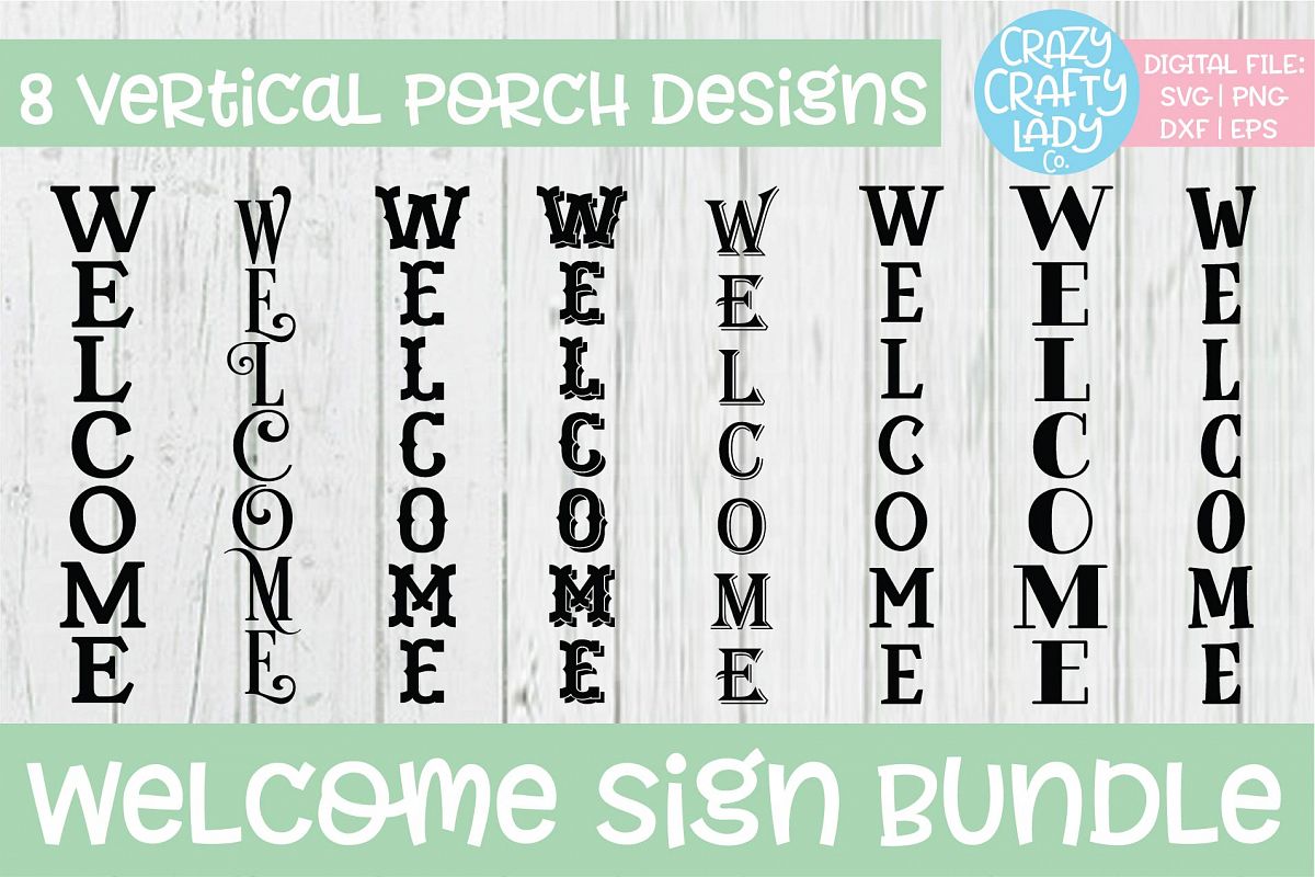 Download Welcome Porch Sign SVG DXF EPS PNG Cut File Bundle