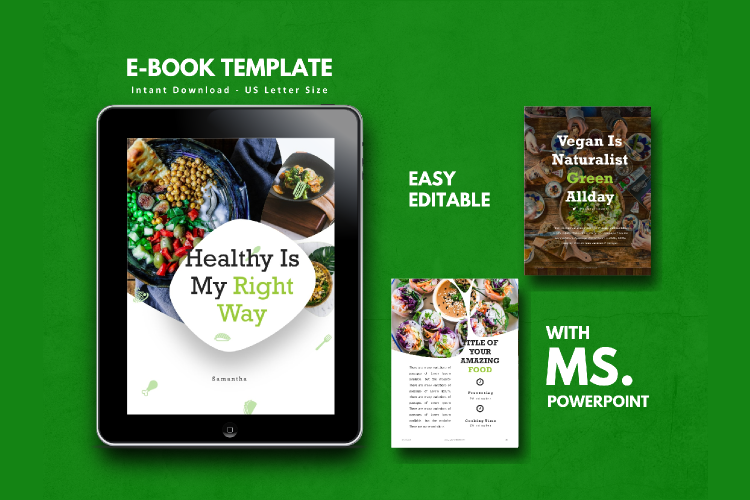 Recipe eBook Template - Vegan Recipe Theme example image 1