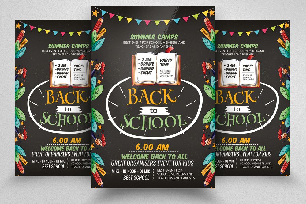 Back To School Party Flyer example image 1
