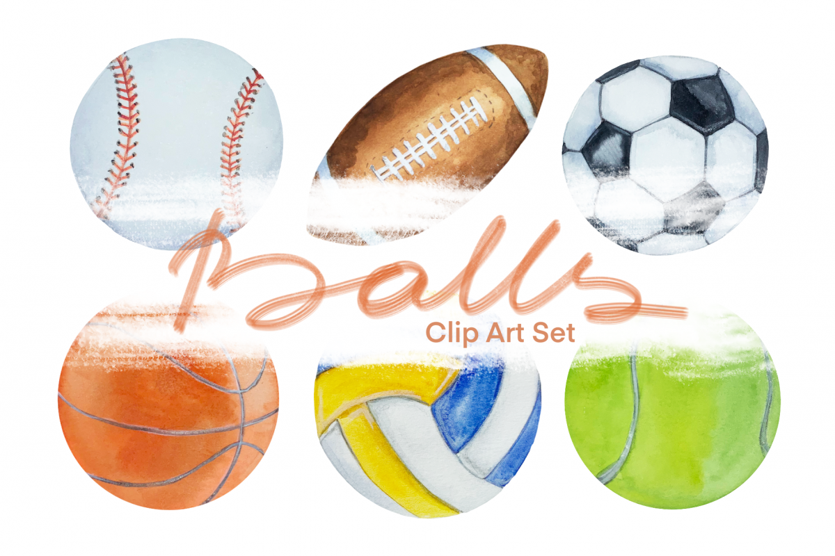 Watercolor Balls Clip Art Set example image 1