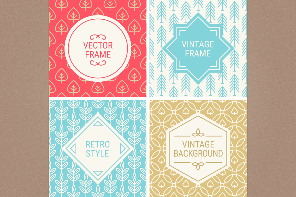 Mono Line Frames and Patterns - Set 15 example image 1