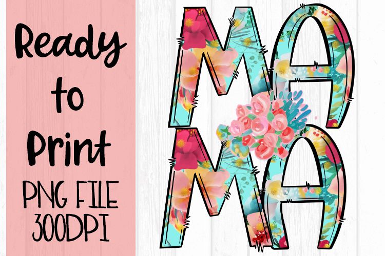 Bright Floral Mama Ready to Print example image 1