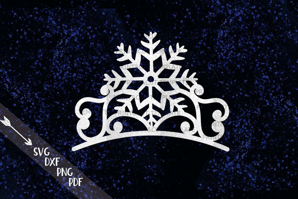 Christmas Princess crown Monogram svg dxf pdf cut print file