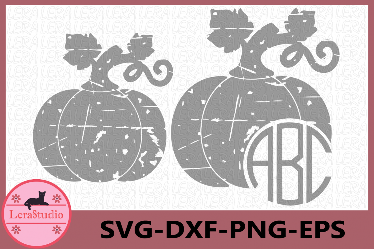 Pumpkin Grunge Svg, Pumpkin Monogram SVG File, Pumpkin example image 1